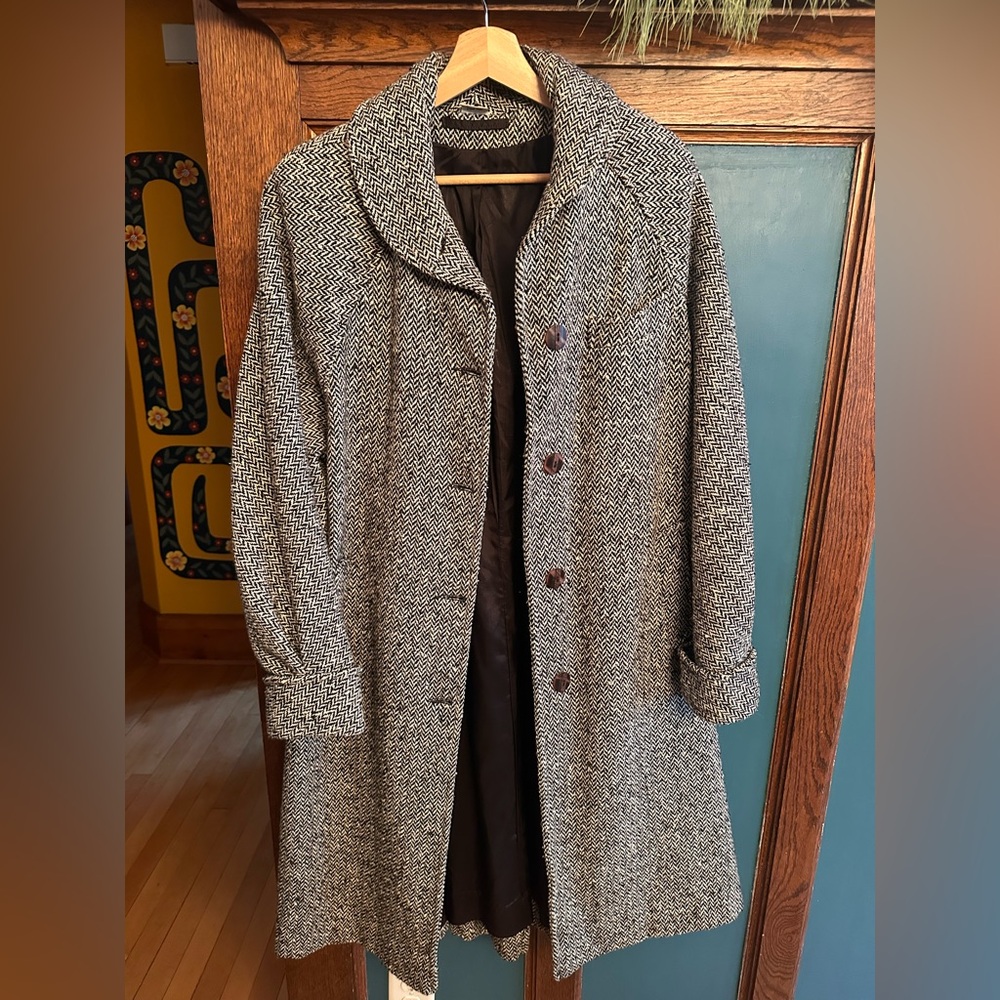 Chic Women's Herringbone Trench Coat